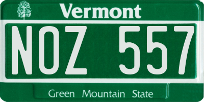 VT license plate NOZ557