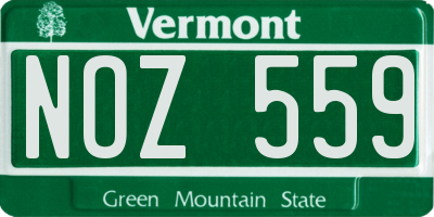VT license plate NOZ559
