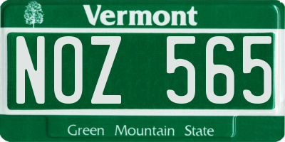 VT license plate NOZ565