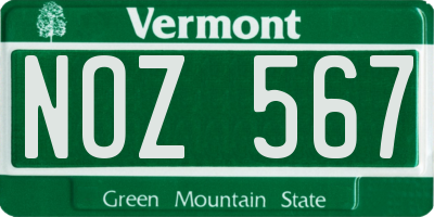 VT license plate NOZ567