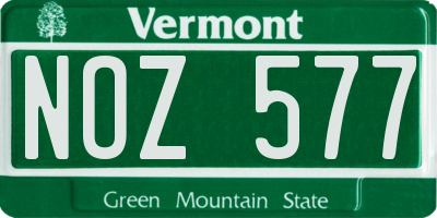 VT license plate NOZ577