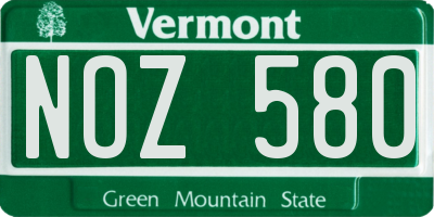 VT license plate NOZ580
