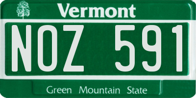 VT license plate NOZ591