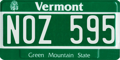 VT license plate NOZ595