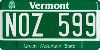 VT license plate NOZ599