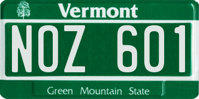 VT license plate NOZ601