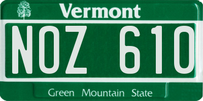 VT license plate NOZ610