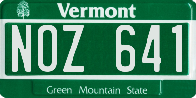 VT license plate NOZ641