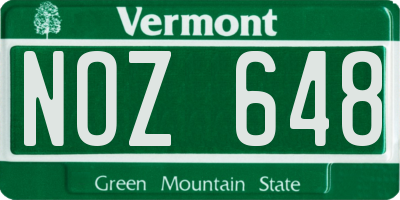 VT license plate NOZ648