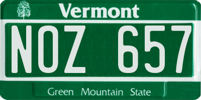 VT license plate NOZ657