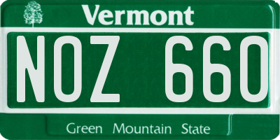 VT license plate NOZ660
