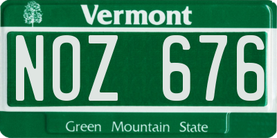 VT license plate NOZ676