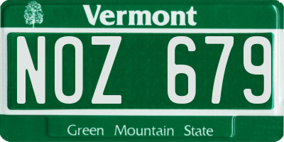 VT license plate NOZ679