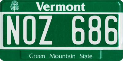 VT license plate NOZ686