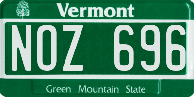 VT license plate NOZ696