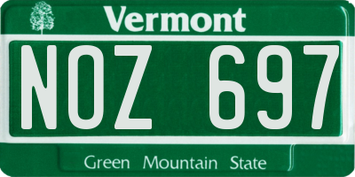 VT license plate NOZ697