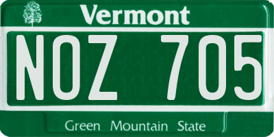 VT license plate NOZ705