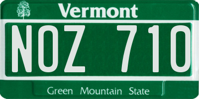 VT license plate NOZ710