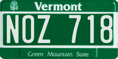 VT license plate NOZ718