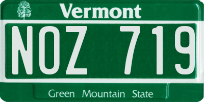 VT license plate NOZ719