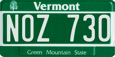 VT license plate NOZ730