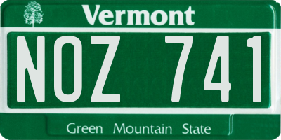 VT license plate NOZ741