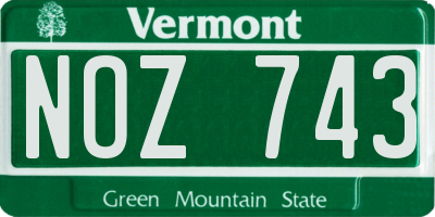 VT license plate NOZ743