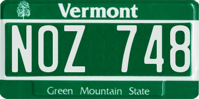 VT license plate NOZ748