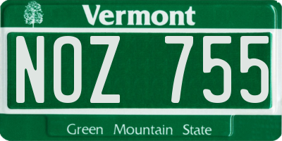 VT license plate NOZ755