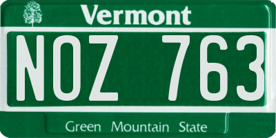 VT license plate NOZ763