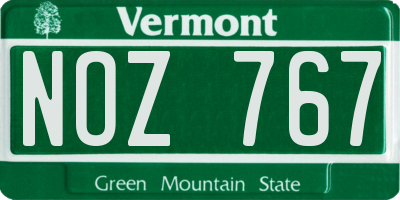 VT license plate NOZ767