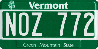 VT license plate NOZ772