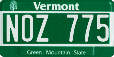 VT license plate NOZ775