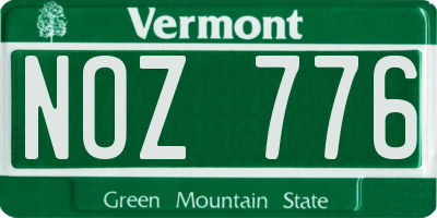 VT license plate NOZ776