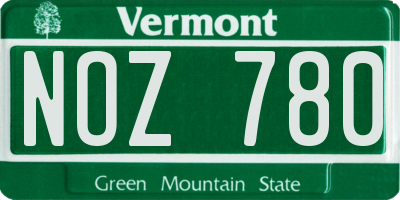 VT license plate NOZ780