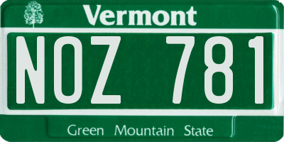 VT license plate NOZ781