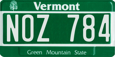 VT license plate NOZ784