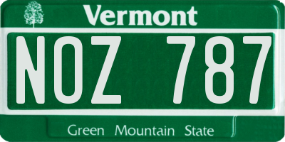 VT license plate NOZ787