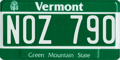 VT license plate NOZ790