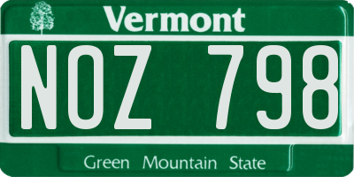 VT license plate NOZ798
