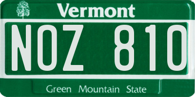 VT license plate NOZ810