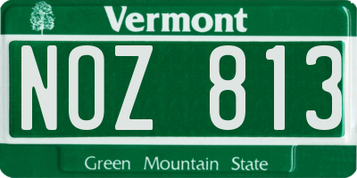 VT license plate NOZ813