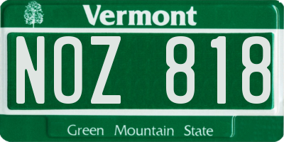 VT license plate NOZ818
