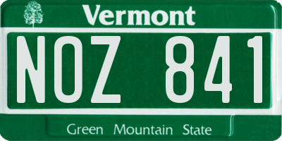 VT license plate NOZ841