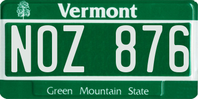 VT license plate NOZ876