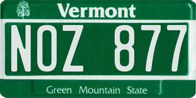 VT license plate NOZ877