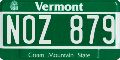 VT license plate NOZ879
