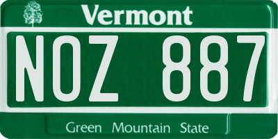 VT license plate NOZ887