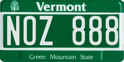 VT license plate NOZ888