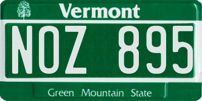 VT license plate NOZ895